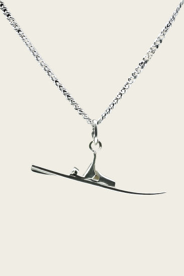 Zilveren Waterski ketting hanger