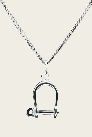 Zilveren Harpsluiting ketting hanger - groot