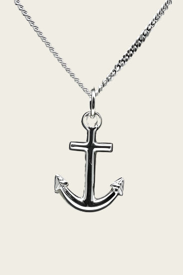 Zilveren Anker ketting hanger - glad