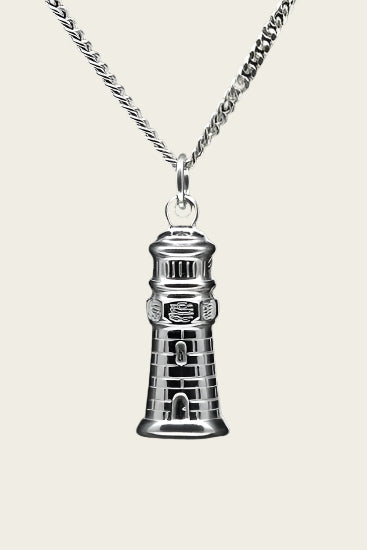 Zilveren Vuurtoren ketting hanger