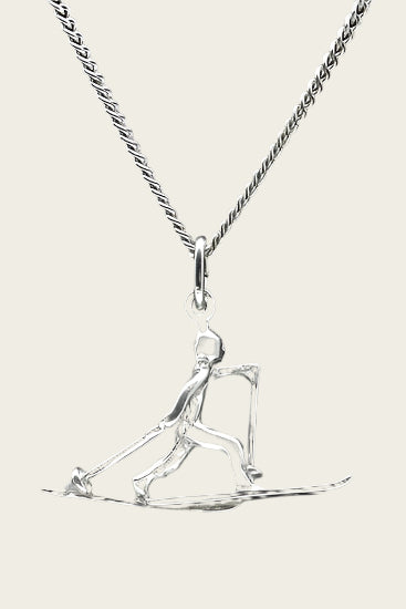 Zilveren Langlaufer ketting hanger