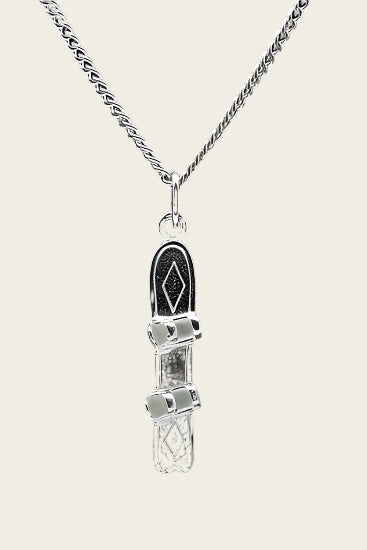 Zilveren Snowboard ketting hanger
