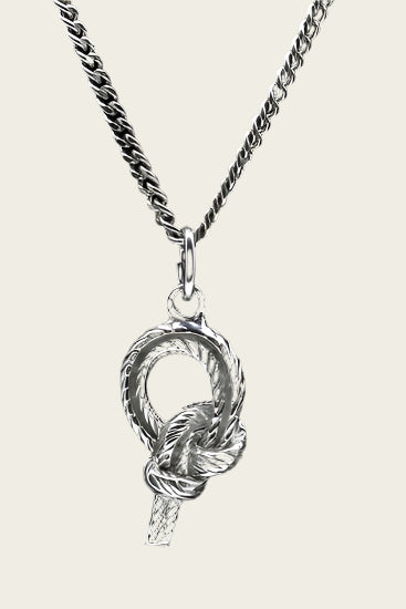 Zilveren Touwknoop klein ketting hanger