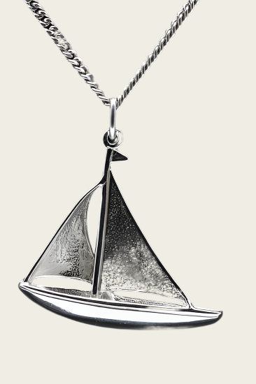 Silver Sailboat Necklace Pendant