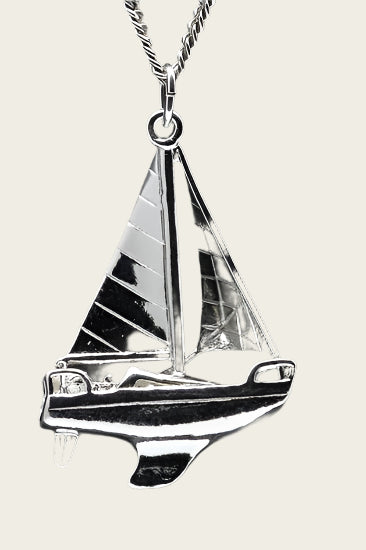 Zilveren Zeilboot ketting hanger