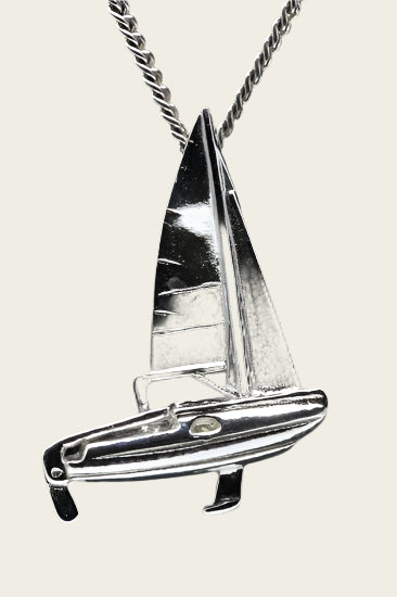 Zilveren Zeilboot ketting hanger