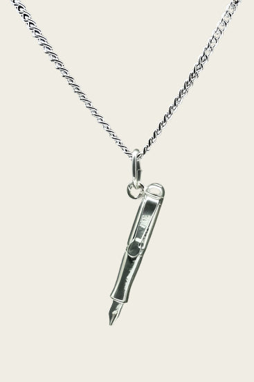 Zilveren Vulpen ketting  hanger