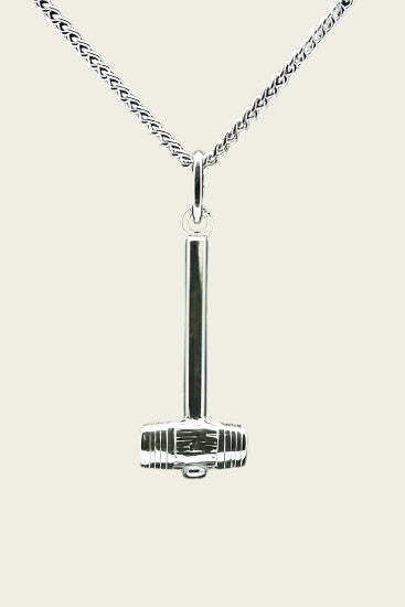 Zilveren Voorzittershamer ketting hanger