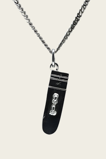 Zilveren Snowboard ketting hanger - 2