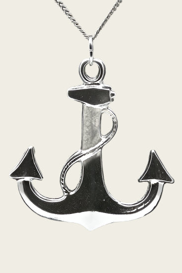 Zilveren Anker XL ketting hanger