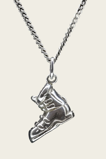 Zilveren Skischoen massief ketting hanger