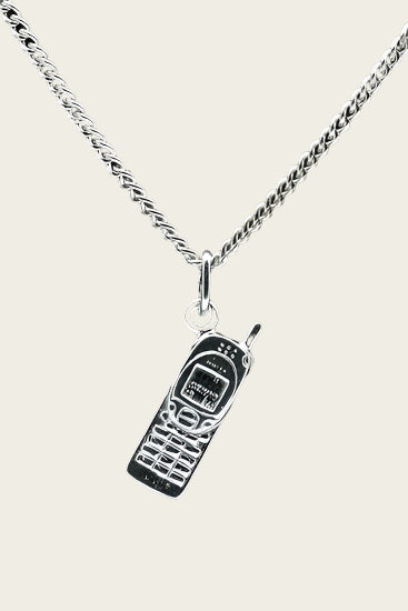 Zilveren Mobiele telefoon ketting hanger