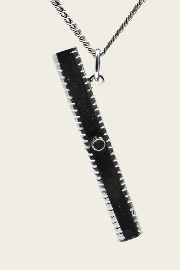 Zilveren Lineaal wiskunde ketting hanger