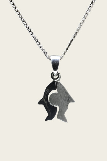 Zilveren Vis ketting hanger - matglans