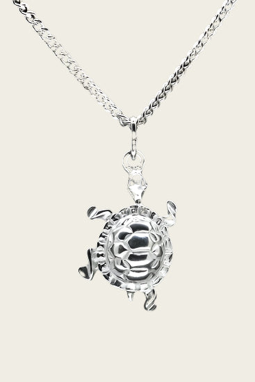 Zilveren Schildpad ketting hanger - hol
