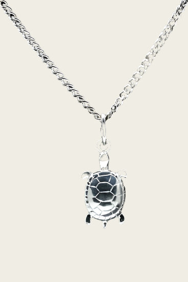 Zilveren Schildpad ketting hanger - klein