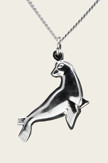 Zilveren Zeehond ketting hanger - 8