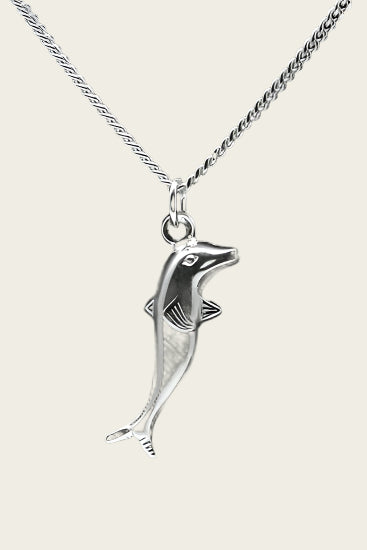 Silver Dolphin Necklace Pendant - Small