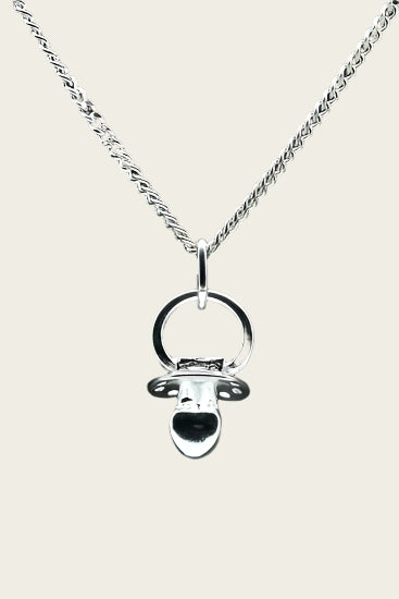 Zilveren Fopspeen ketting hanger
