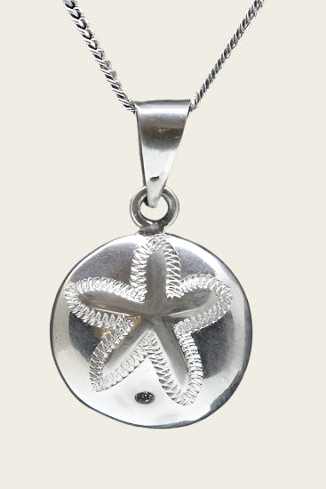 Zilveren Zee egel ketting hanger