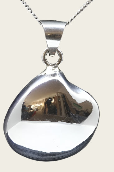 Zilveren Venus schelp abstract ketting hanger