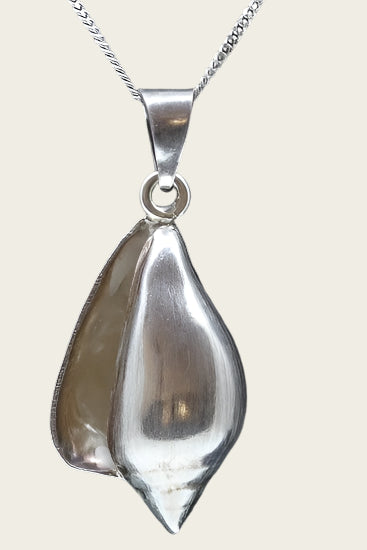 Zilveren Slakkenhuis groot 2 ketting hanger