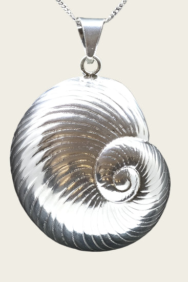 Zilveren Slakkenhuis XL ketting hanger