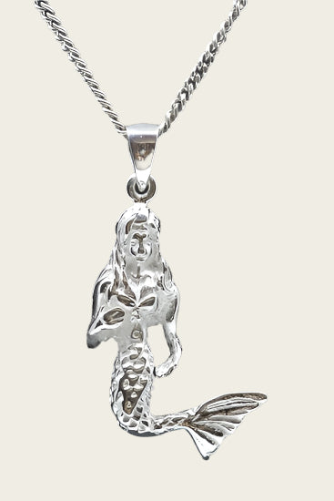 Silver Mermaid Necklace Pendant