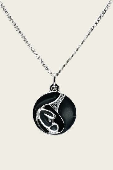 Zilveren Baby in buik 2 ketting hanger