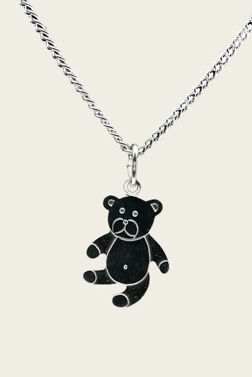Zilveren Teddybeer ketting hanger