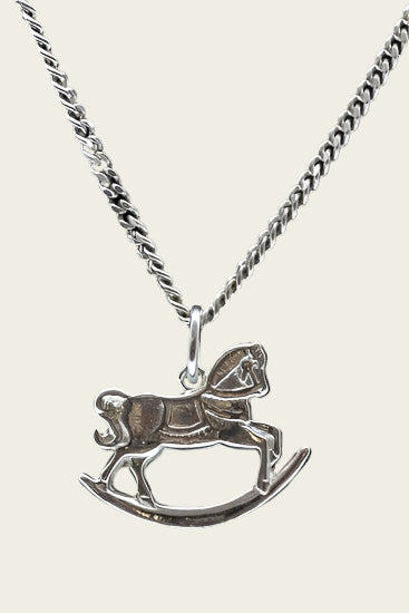 Zilveren Hobbelpaard ketting hanger