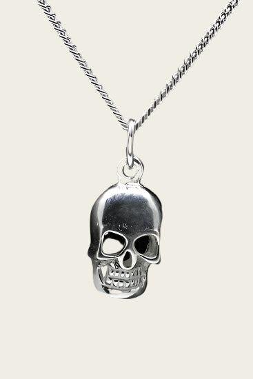 Zilveren Doodskop ketting hanger