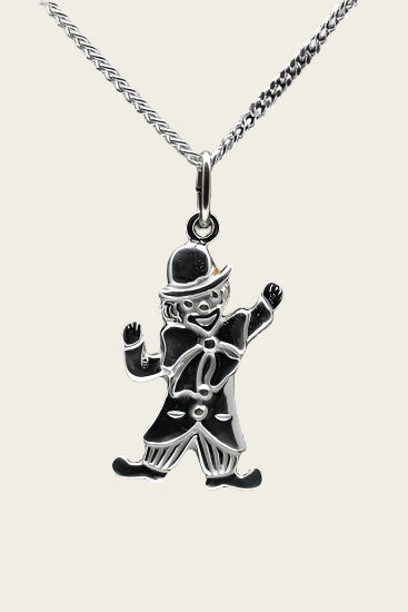 Zilveren Clown ketting hanger