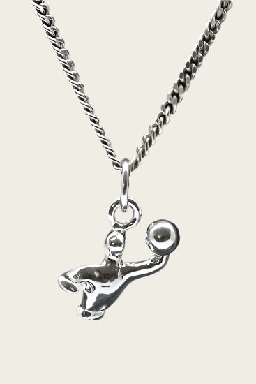 Silver Water Polo Player 2 Necklace Pendant