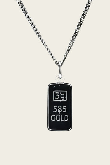 Zilveren Goudbaar ketting hanger