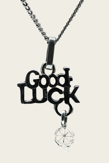 Zilveren Good luck ketting hanger
