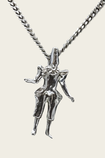 Zilveren Pierrot 2 ketting hanger