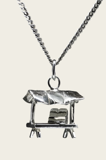 Zilveren Marktkraam ketting hanger