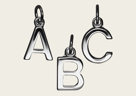 Zilveren Blokletter C massief ketting hanger - gepolijst