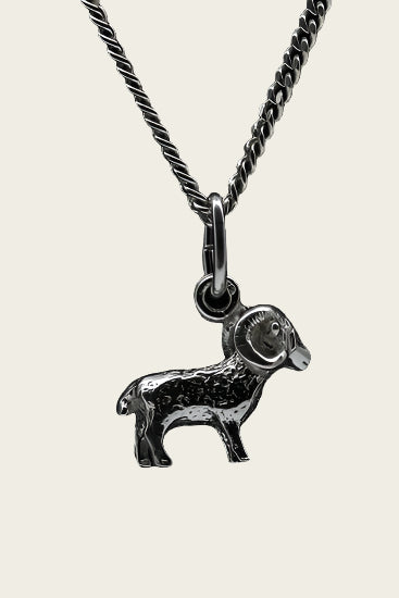Zilveren Sterrenbeeld Ram ketting hanger - klein