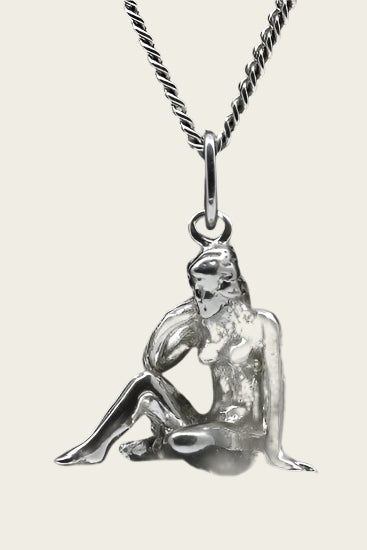 Zilveren Sterrenbeeld Maagd ketting hanger - groot