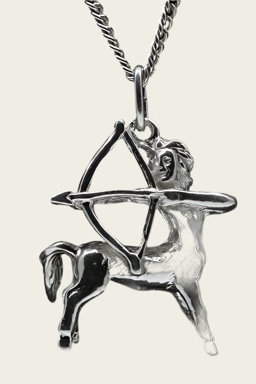 Zilveren Sterrenbeeld Boogschutter ketting hanger - groot