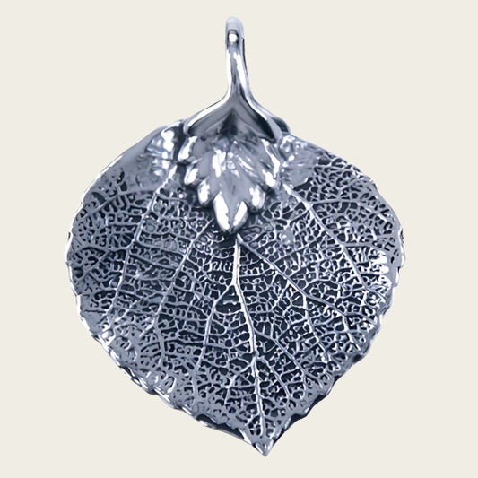 Zilveren Bodhi boomblad ketting hanger