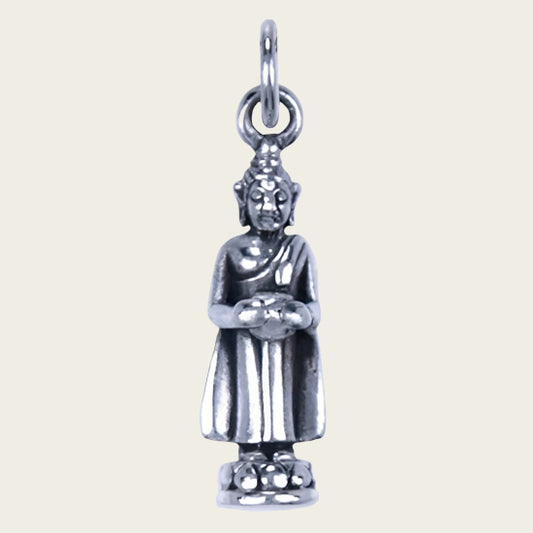 Zilveren Boeddha ketting hanger - geboortedag Woensdag