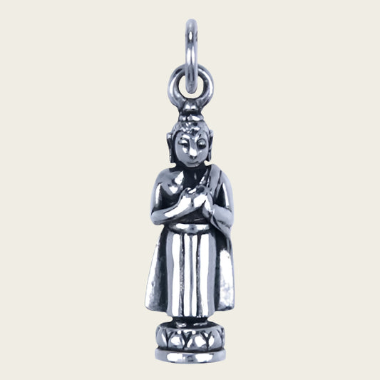 Zilveren Boeddha ketting hanger - geboortedag Vrijdag