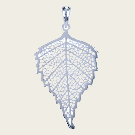 Zilveren Bodhi boomblad 2 ketting hanger