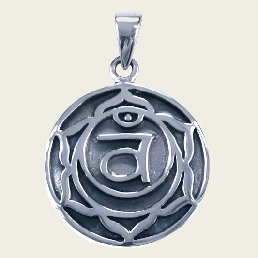 Zilveren Chakra Heiligbeen ketting hanger