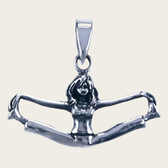 Zilveren Yoga ketting hanger - gespreid