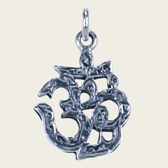 Zilveren Aum Tibet klein ketting hanger