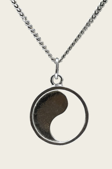 Zilveren Yin Yang halfopen ketting hanger